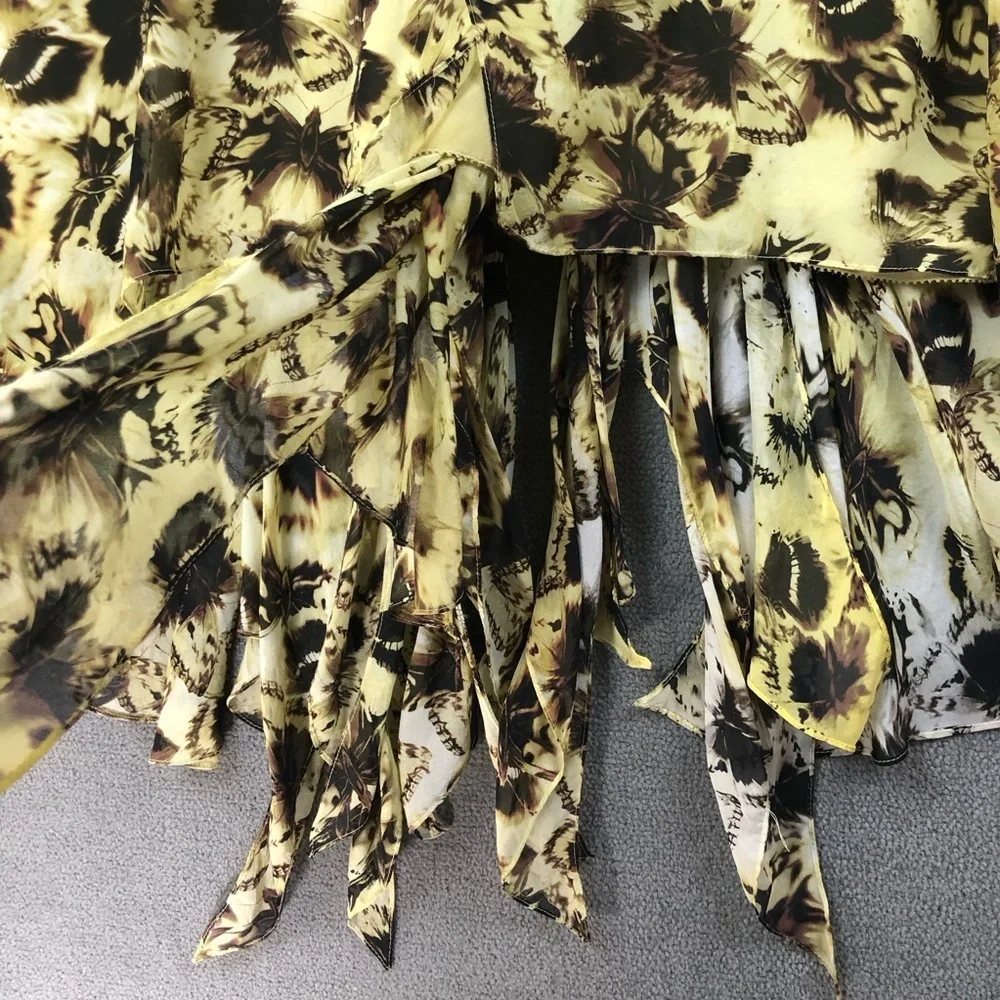leifsdottir Anthropologie High Low Sleeveless Butterfly print fairy dress size 0